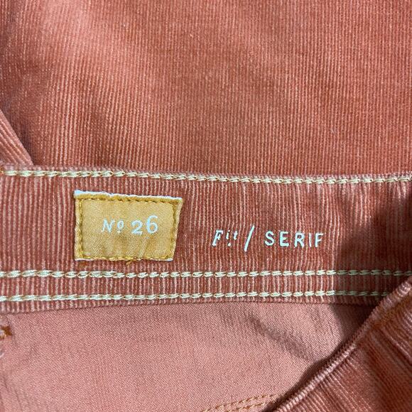 Pilcro and the Letterpress Anthropologie Orange Serif Corduroy Pants - Size 26 - Picture 5 of 9